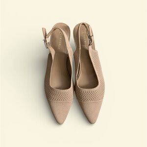 NewBella women’s Elegant Beige Pointed Slingback Heels